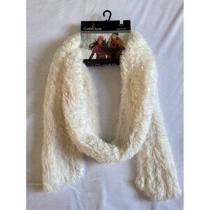 Cuddl Duds Furry Scarf One Size Ivory
